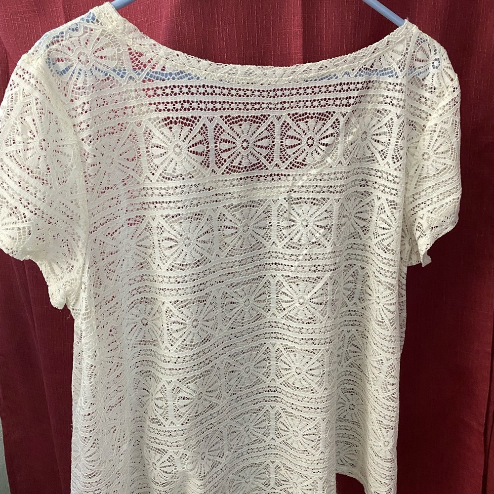 💥💥 Off white lace top American Eagle 🦅 large/ X-Large - Picture 3 of 5